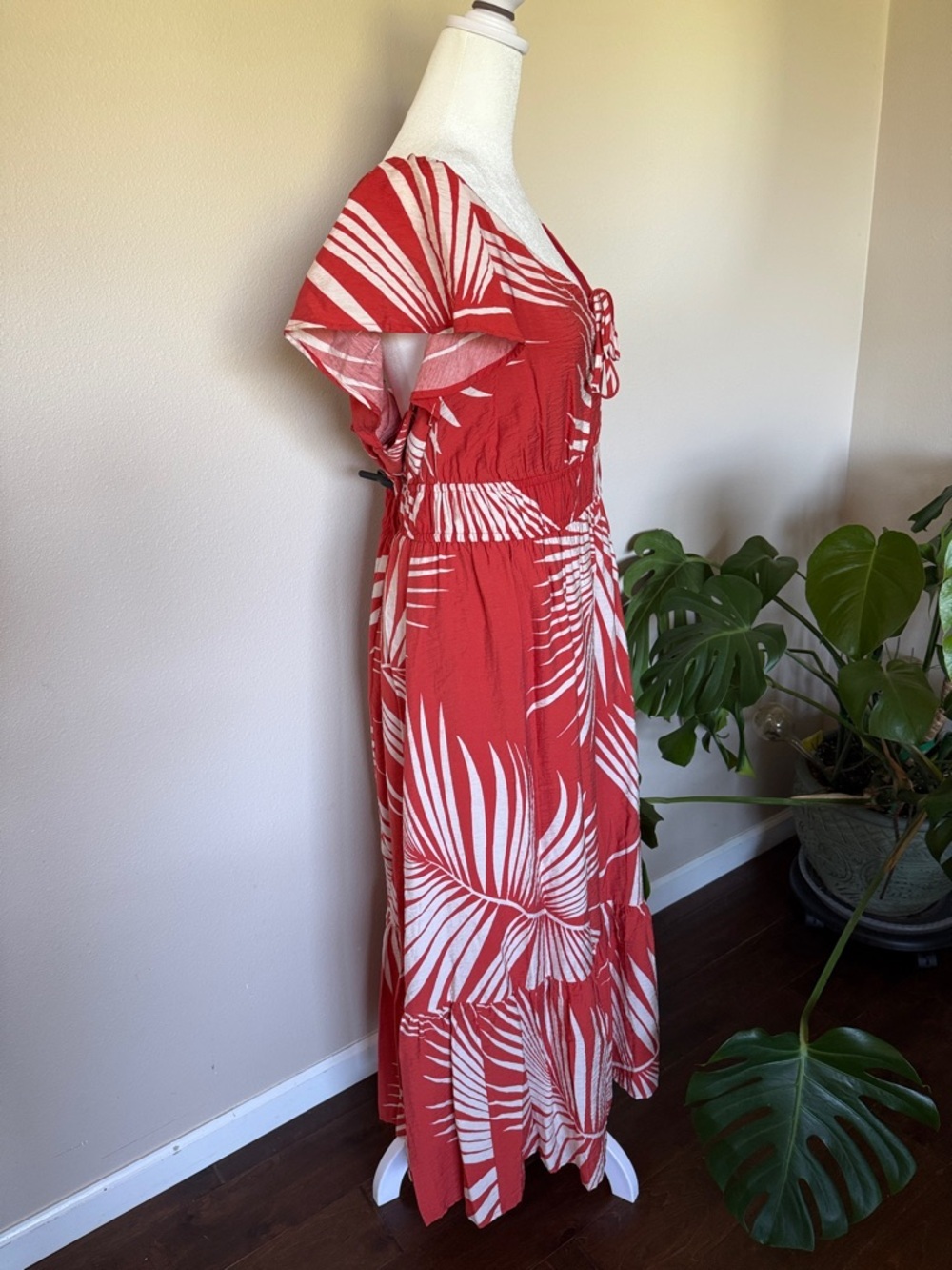Nine West Coral Tropical Print Maxi Dress, XXL - Picture 4 of 14